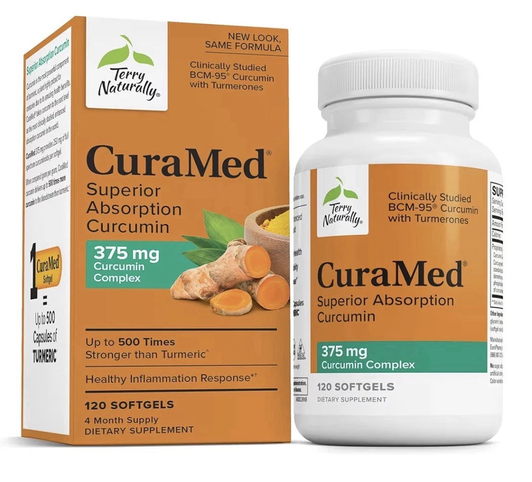 Terry Naturally CuraMed 375mg Curcumin Supplement – 120 Softgels