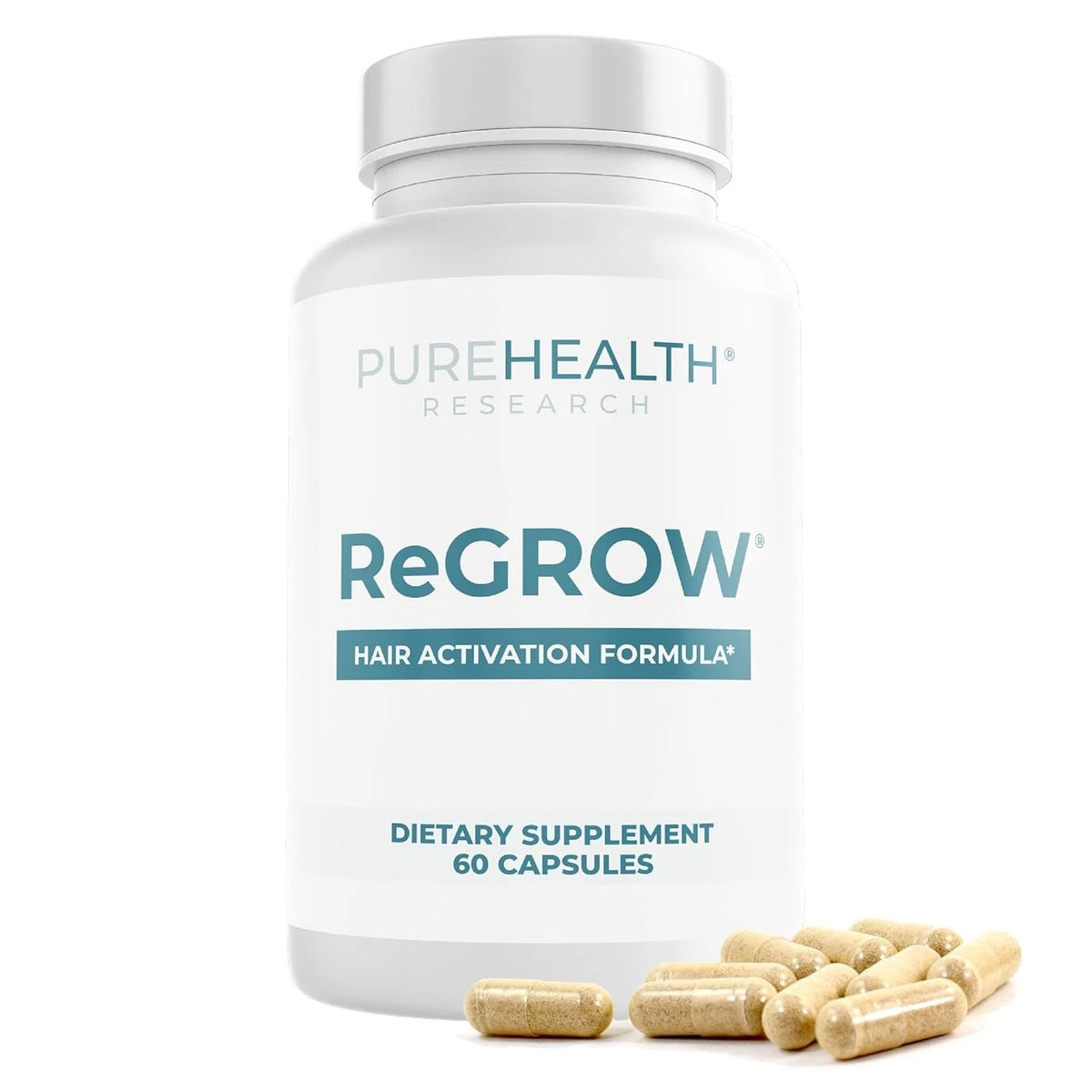 PUREHEALTH RESEARCH ReGrow Hair Growth Vitamins with Saw Palmetto, Biotin & Vitamin C